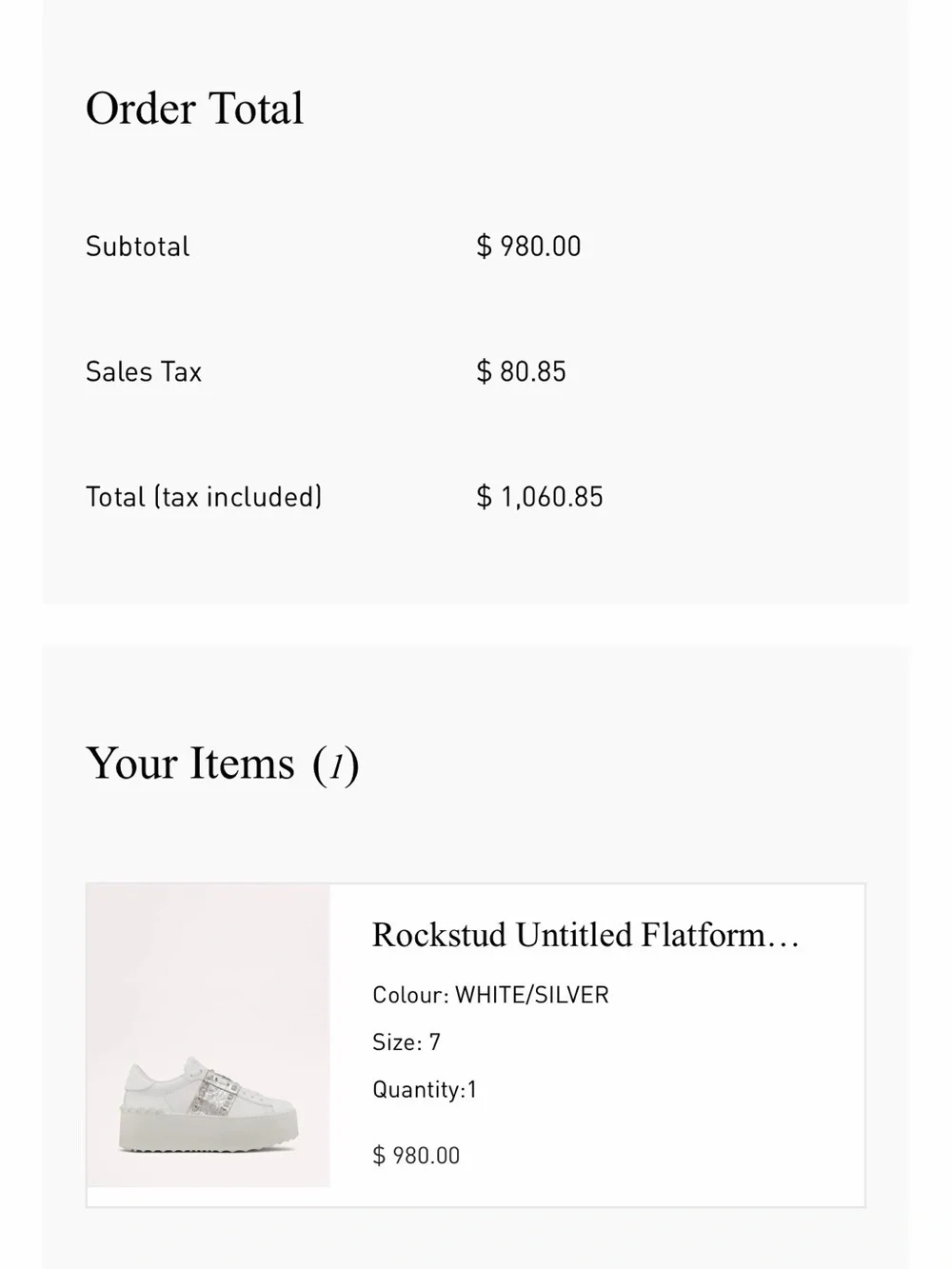 Valentino Garavani White Platform Sneakers with Silver Stud Accent